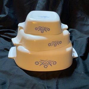 Vintage Corning Ware 3 bowl/dish set